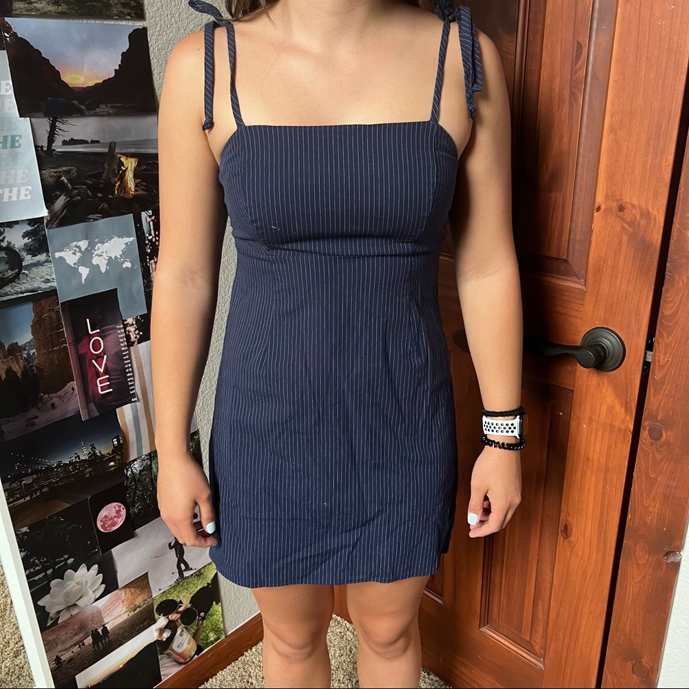Navy Tie Strap Dress